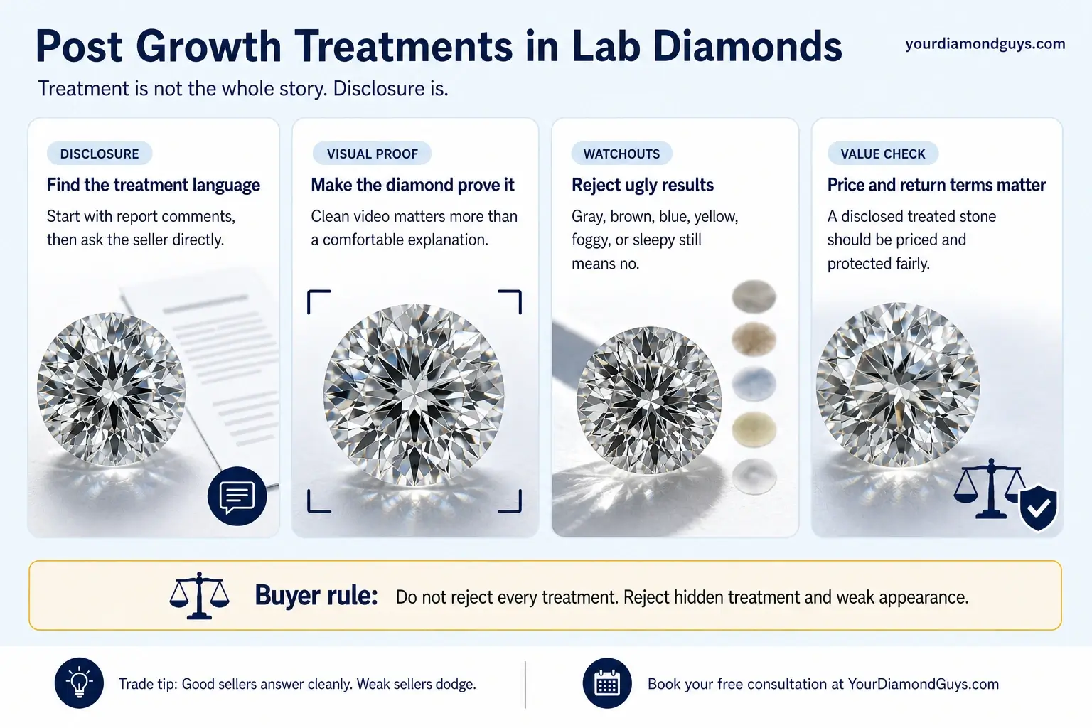 Post Growth Treatments in Lab Diamonds