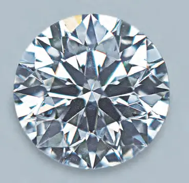 Second round brilliant diamond in GIA cut research, seen face up.