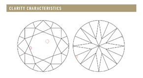 GIA example clarity plotting diagram showing crown and pavilion views